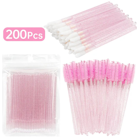 200 Pcs Disposable Crystal Makeup Tool Set