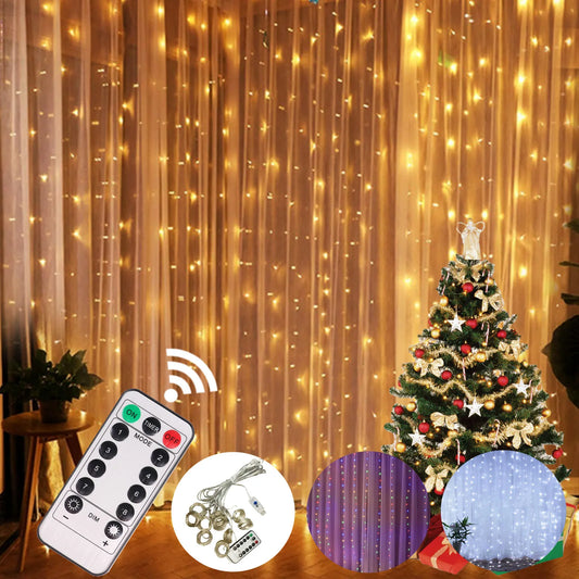 3M Christmas Ornament LED Curtain Lights