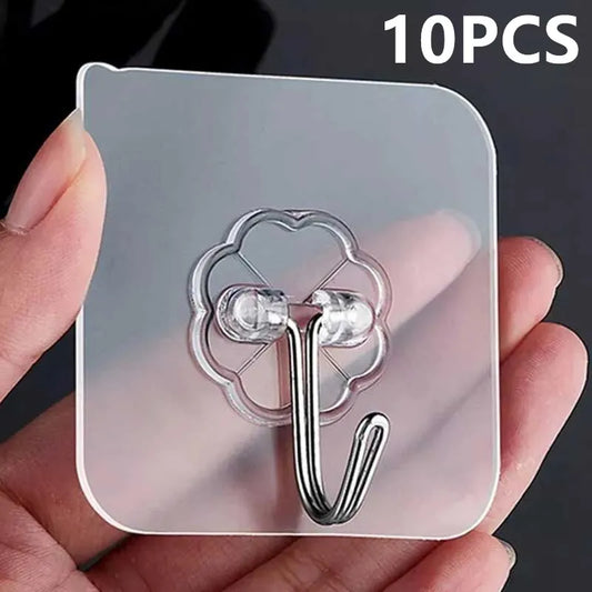 10PCS Transparent Self Adhesive Hooks