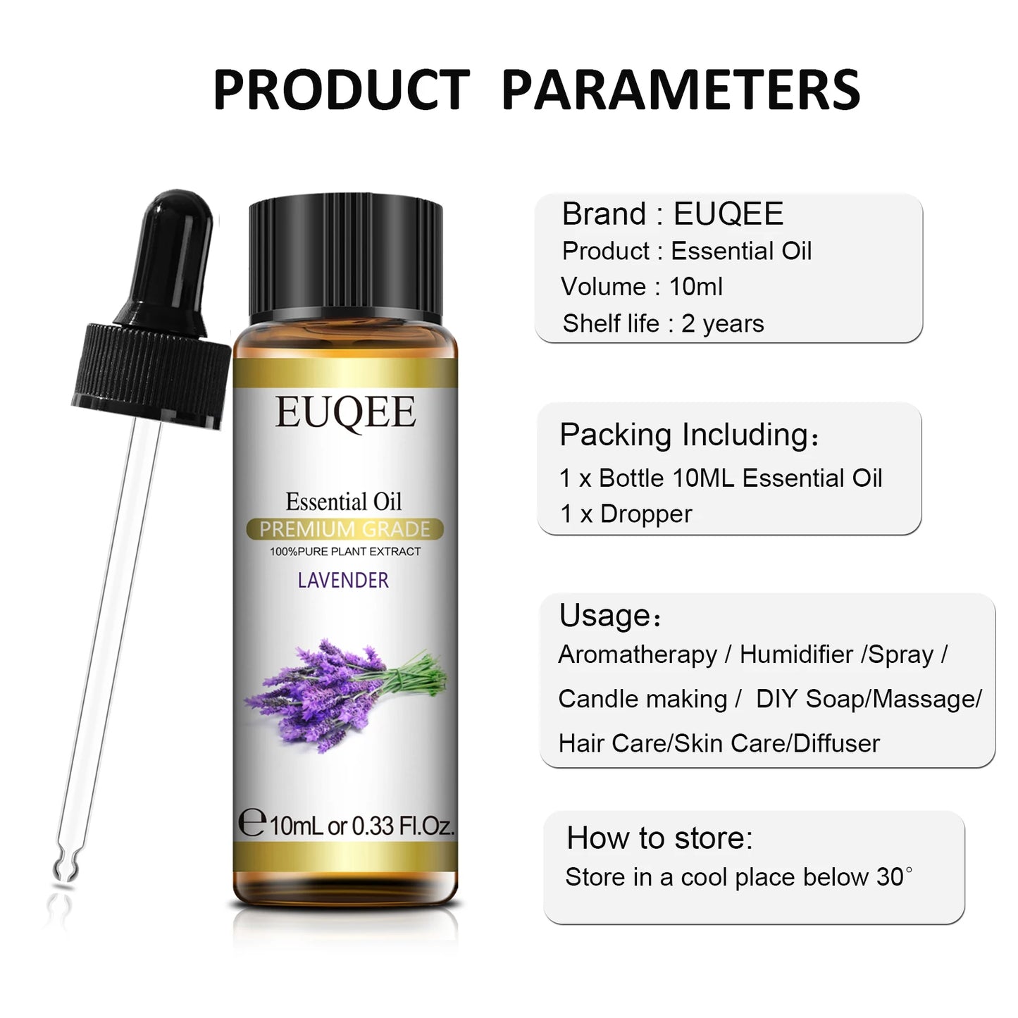 10ml with Dropper Natural Plant Essential Oil