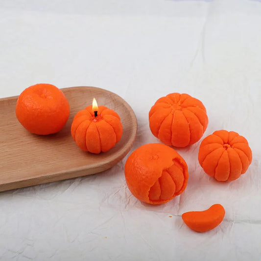 3D Orange Candle Silicone Molds