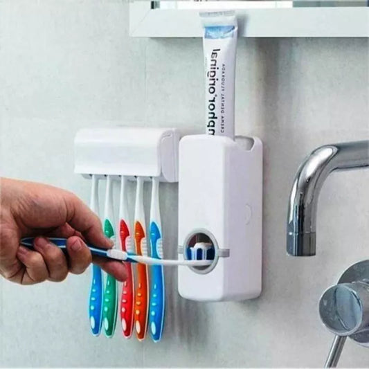 Toothpaste Applicator Dispenser And Brush Holder