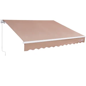 Manual Retractable Water-Resistant Awning Sun Shade