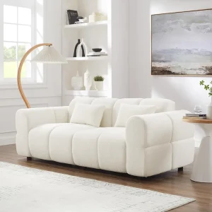 80" Oversized Boucle Sofa Couch | Modern Loveseat Deep Seat