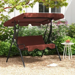 3 Person Porch Swing, Removable Cushions with Canopy