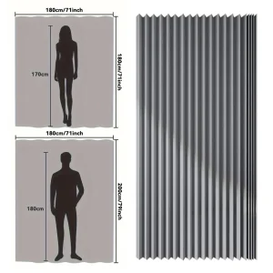 Shower Curtain Foldable  Partition Bathtub Curtain 14 Hooks