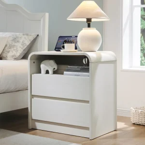 25" Nightstand with Charging Station, 23.6'' Wide