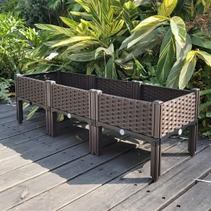 Plastic Raised Garden Bed with Legs Raised Planter Box