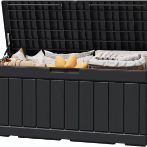 Greesum 82 Gallon Resin Deck Box Large Outdoor Storage