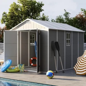 Storage Shed 8 x 10 FT, Resin Outdoor Garden Sheds