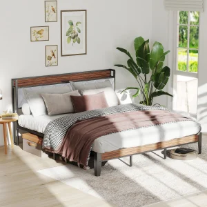 King Size Soft Pack Heavy Duty Metal Frame with Headboard