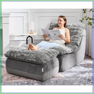 Small Space Sofa with Ottoman, Comfy Couch