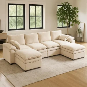 Large U-Shaped Sectional Couch Set